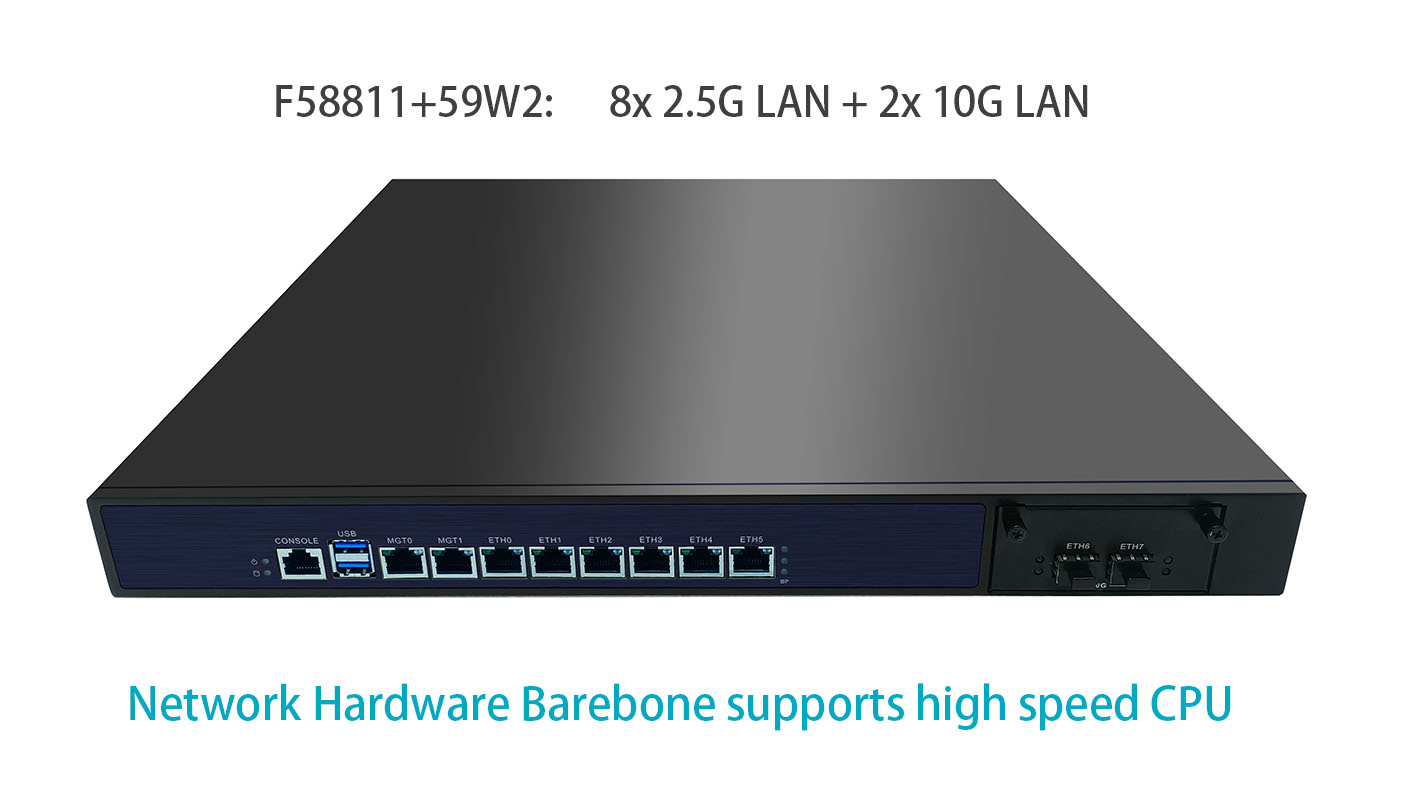 F58811 + 59w2 2x 10G Firewall Hardware Barebone