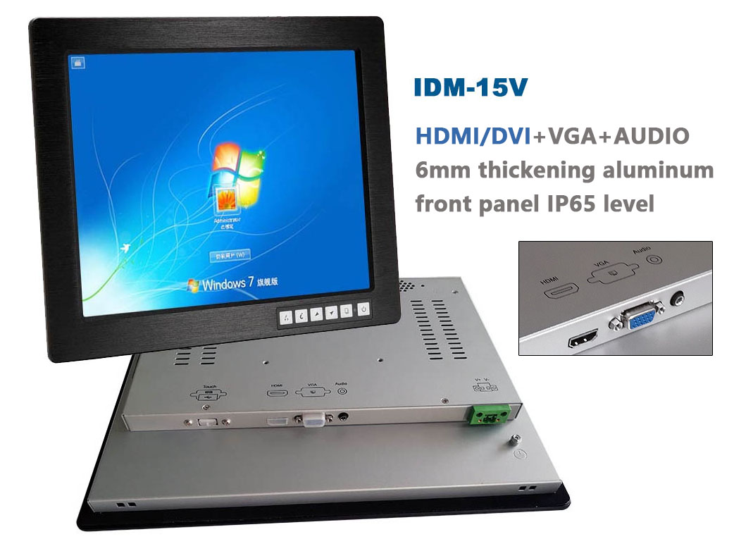 Touch screen industrial monitor with HDMI