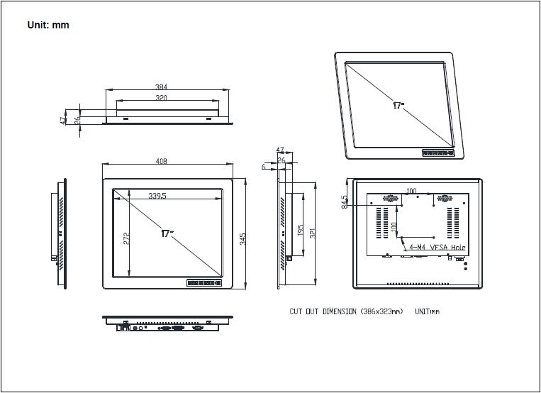 Industrial Panel Mount Monitor