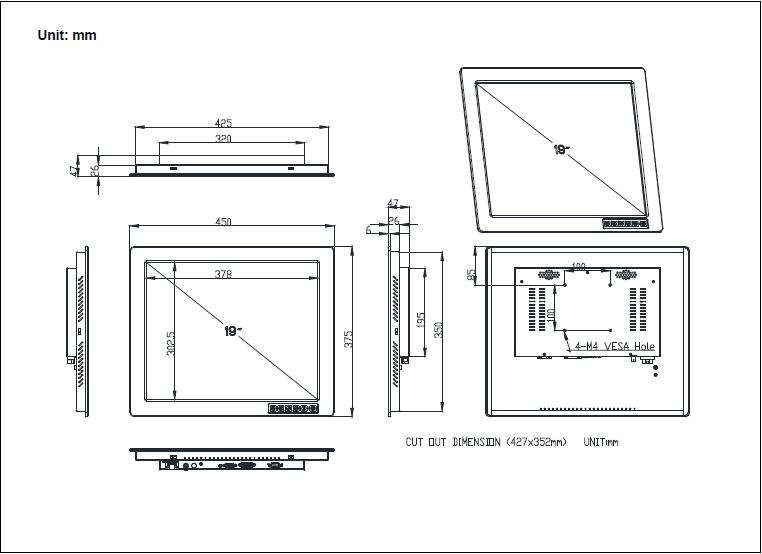 19 Inch Industrial Monitor