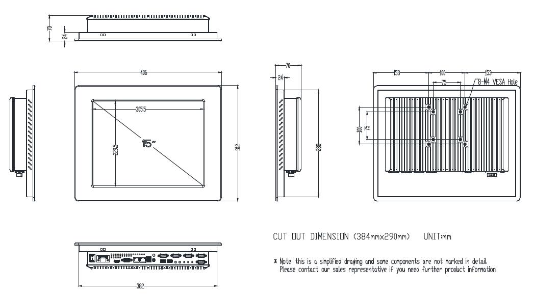 15 inch Ruggedized panel pc