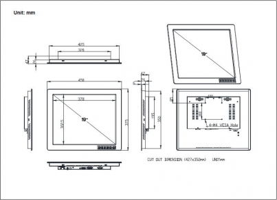 19 inch Industrial monitor