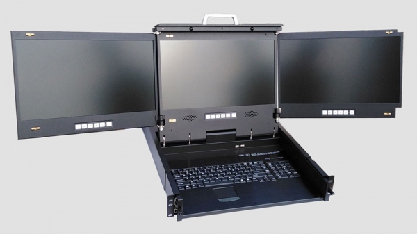 17.3 Inch Triple Screen Lcd Console Drawer